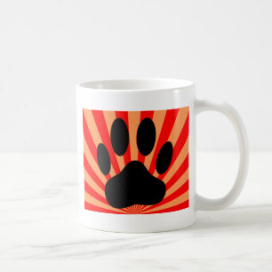 Caneca De Café Impressão de Pata de Cão Radiante