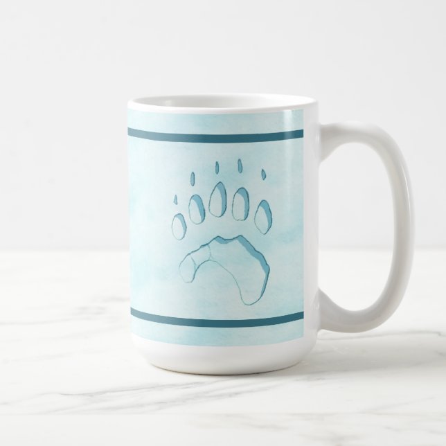 Caneca De Café Impressão de Pata de Urso Polar (Direita)