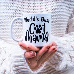 Caneca De Café Impressão de Pata Fotográfica do Melhor Gato do Mu<br><div class="desc">Design de "mama de gato" bonitinha com uma pata de gato e uma foto para um presente para amantes de gatos.</div>