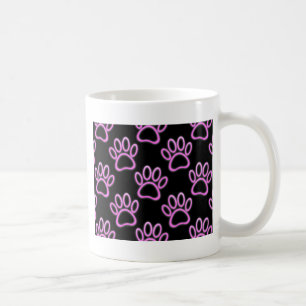 Caneca De Café Impressão de Pata Neo-Cão Rosa