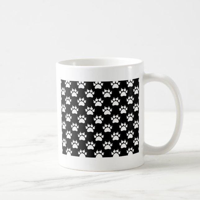 Caneca De Café Impressão De Patas Brancas E Padrões De Garras (Direita)