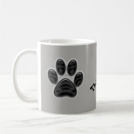 Caneca De Café Impressão de Paw Shimmer Preto Obrigado Cuidador d