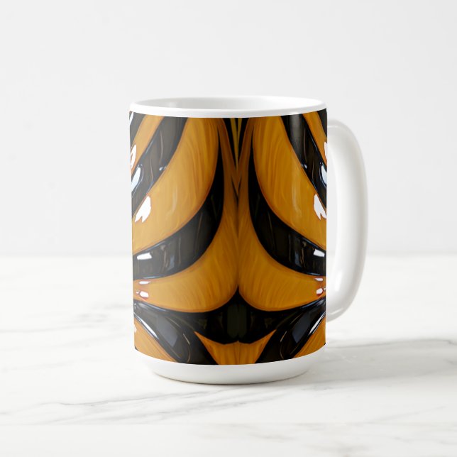 Caneca De Café Impressão de Pelo de Tigre (Frente Esquerda)