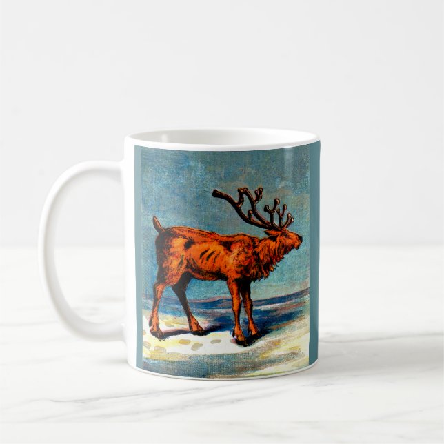 Caneca De Café impressão de renas antigas (Esquerda)