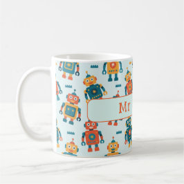 Caneca De Café Impressão de Robô Personalizável Fofa
