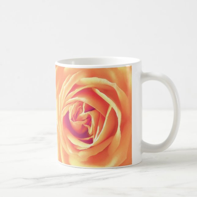 Caneca De Café Impressão de rosa de laranja suave (Direita)