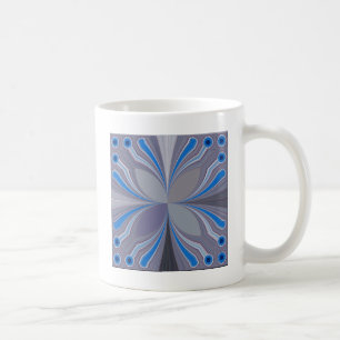 Caneca De Café Impressão de Textura de Bolinhas de Cinza Azul