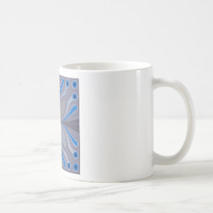 Caneca De Café Impressão de Textura de Bolinhas de Cinza Azul
