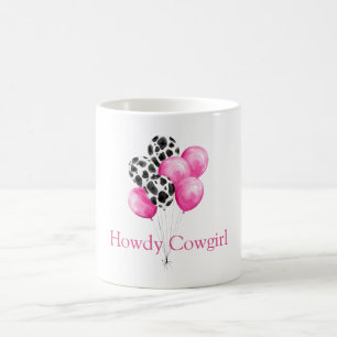 Caneca De Café Impressão de Vaca & Balões Rosa Bonitos