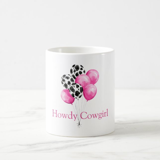 Caneca De Café Impressão de Vaca & Balões Rosa Bonitos (Centro)