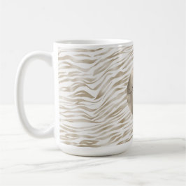 Caneca De Café Impressão de Zen Cream Branco Cacau Castanho Zebra