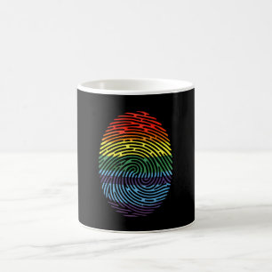 Caneca De Café Impressão digital LGBTQ Orgulhoso Gays Lésbicas Ar