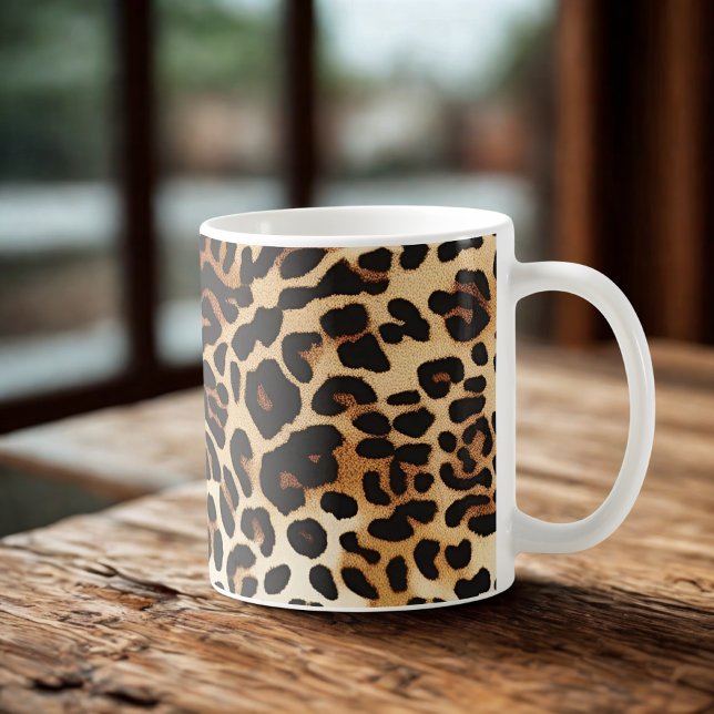 Caneca De Café Impressão do Leopard da Elegância Selvagem (Criador carregado)