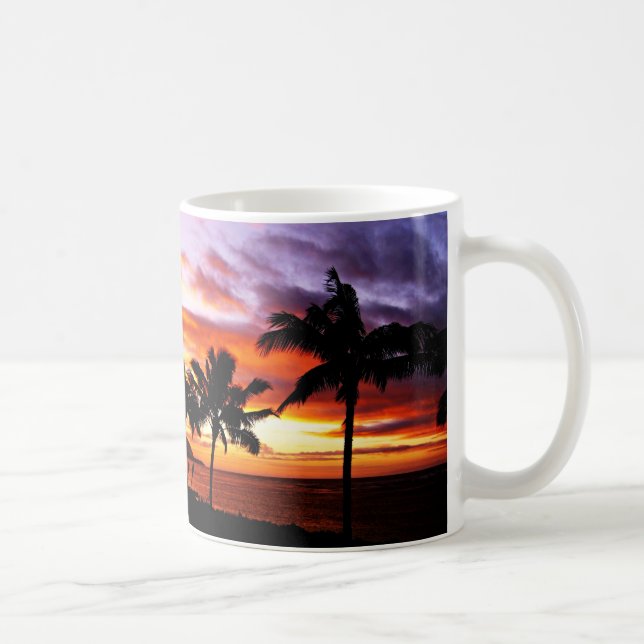 Caneca De Café Impressão do Sunset Havaiano (Direita)
