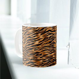 Caneca De Café Impressão Elegante De Tigre De Cobre