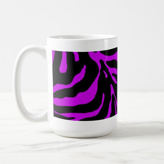 Caneca De Café Impressão em animais com faixa de zebra roxa (Esquerda)