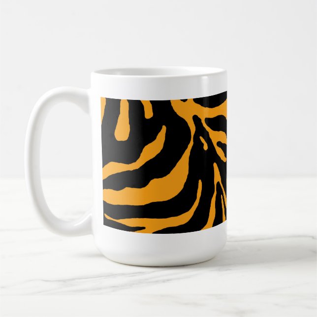 Caneca De Café Impressão em animais de faixa de zebra laranja (Esquerda)