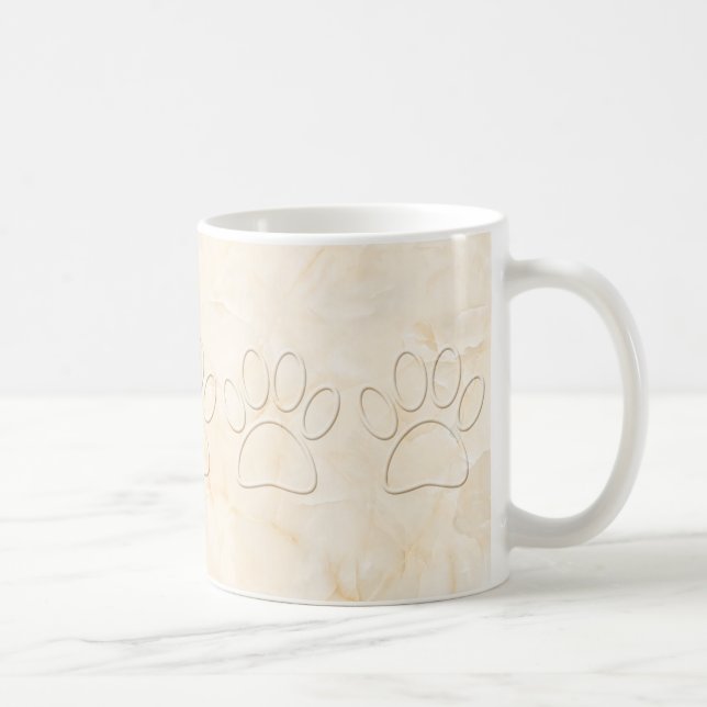 Caneca De Café Impressão em Pata de Cão com Efeito Marble (Direita)