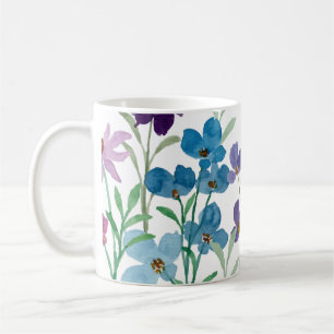 Caneca De Café Impressão Floral Ilustrada à Mão