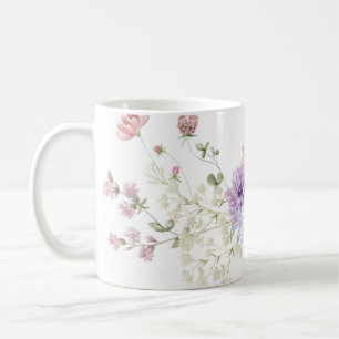 Caneca De Café Impressão Floral Pintado à Mão