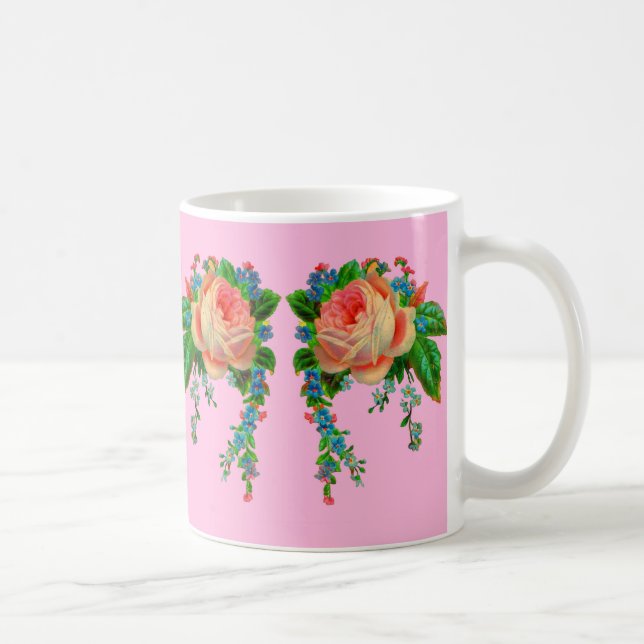 Caneca De Café Impressão floral vitoriano (Direita)