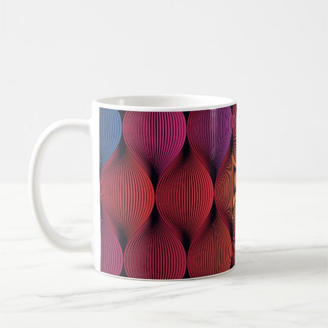 Caneca De Café Impressão geométrico de onda multicolor (Esquerda)