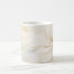 Caneca De Café Impressão impressionante de abstrato de flor branc