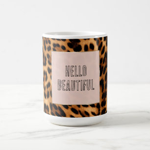 Caneca De Café Impressão Leopardo Chic Brown