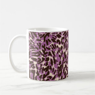 Caneca De Café Impressão Leopardo, Padrão Animal Clássico.