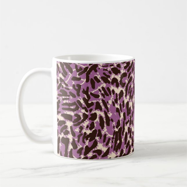 Caneca De Café Impressão Leopardo, Padrão Animal Clássico. (Esquerda)