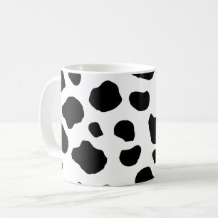 Caneca De Café Impressão, Padrão De Vaca, Pontos De Vaca, Preto E
