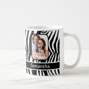 Caneca De Café Impressão preto e branco da zebra