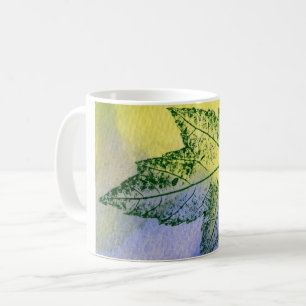 Caneca De Café Impressão primavera azul de folha