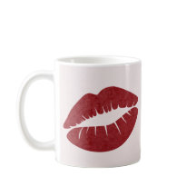 Impressão Red Lip para Dia de os namorados Mug