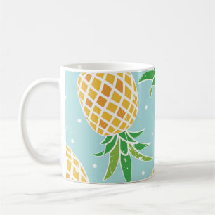 Caneca De Café Impressão Tropical de Abacaxi sem costura