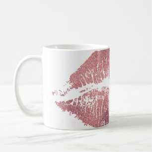 Caneca De Café Impressão vítrea rosa, ouro rosa.