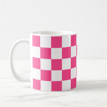 Impressão Xadrez Rosa e Branco
