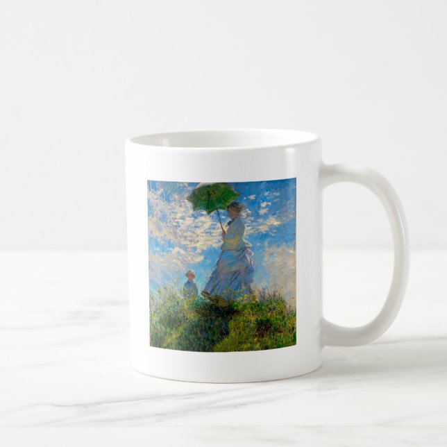 Caneca De Café Impressionismo de Monet Woman (Direita)