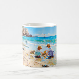 Caneca De Café Impressionist Beach Play – Children by the Sea Art