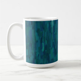 Caneca De Café Impressionist Brush Strokes, Navy, Teal, Blue
