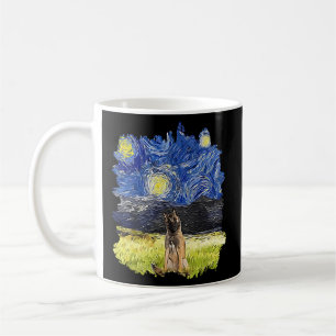 Caneca De Café Impressionista de Starry Night - Cachorro Belga Te