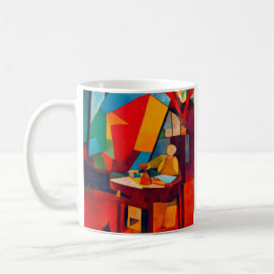 Caneca De Café Impressionista Moderno Estúdio de Artista