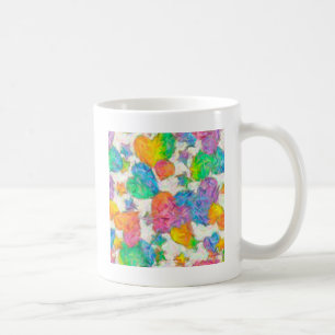 Caneca De Café Impressionista Pastel Namorados Hearts