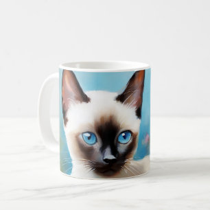 Caneca De Café Impressionista que pinta o siamês Kitten