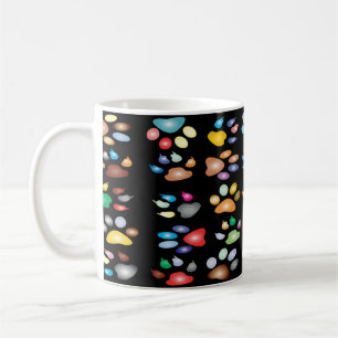 Caneca De Café Impressões coloridas da pata