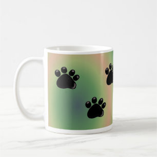 Caneca De Café Impressões de pata de cães