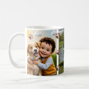 Caneca De Café Impressões de Pata Fofas Personalizadas Quatro Pet