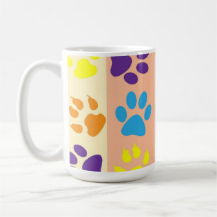 Caneca De Café Impressões de Patas Coloridas Divertidas Amante de