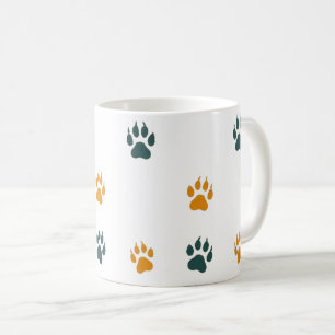Caneca De Café Impressoras de pata de gatos-da-safra - Pegadas de