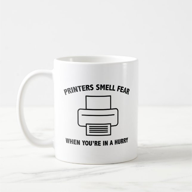 Caneca De Café Impressoras Sentem Medo Quando Você Está Com Press (Esquerda)